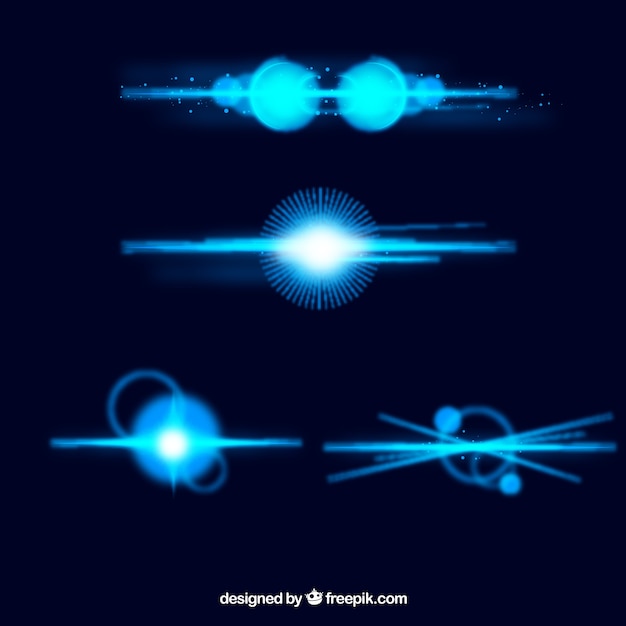 Free vector blue lens flare collection