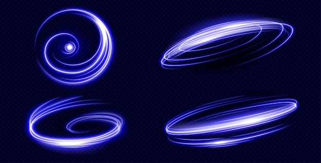 無料ベクター 青い光の速度効果 ネオングロー ゲーム アセット