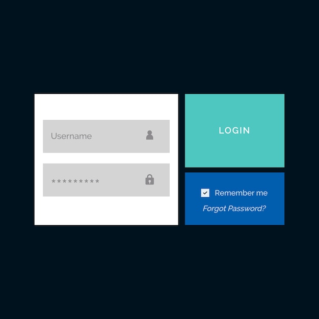 Free vector blue login form template