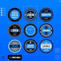 Free vector blue logo template collection