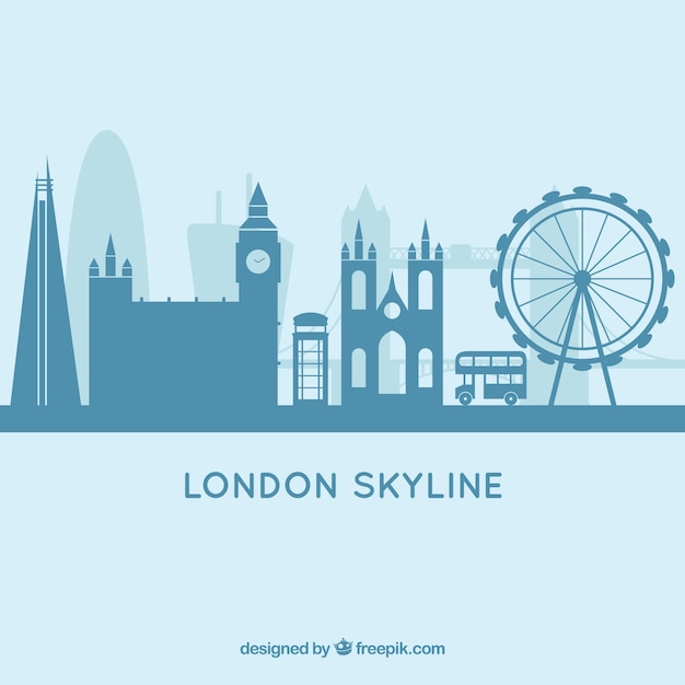 Blue london skyline design