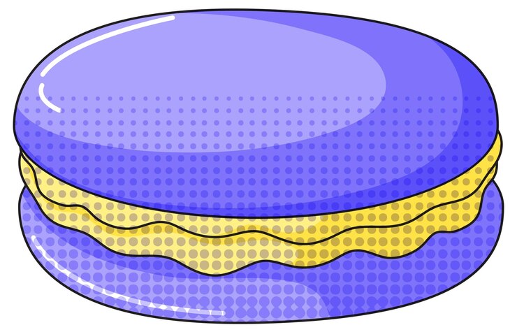 Free Vector blue macaron with yellow cream