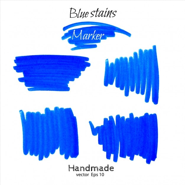 Blue marker scribble collection