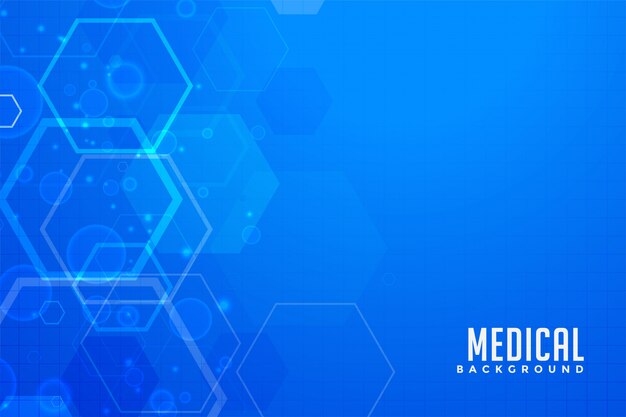 Blue medical background with hexgonal shapes