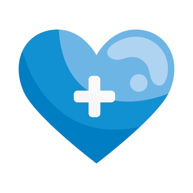 Free vector blue medical heart with cross