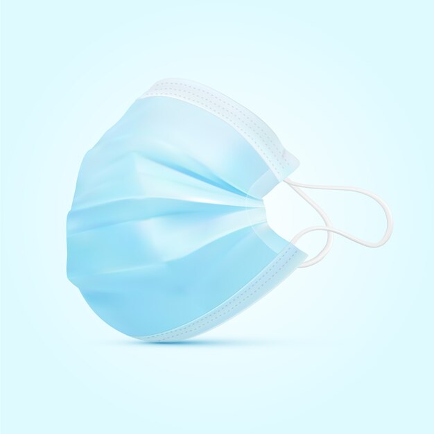 Blue medical mask in realistic style