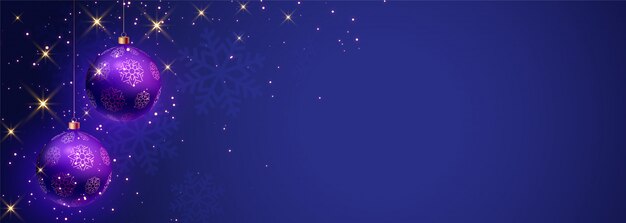 テキストスペースで青いメリークリスマスバナー