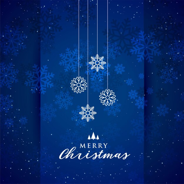 Blue merry christmas snowflakes festival background 