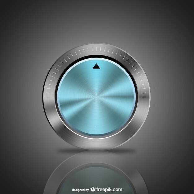 Blue metal button