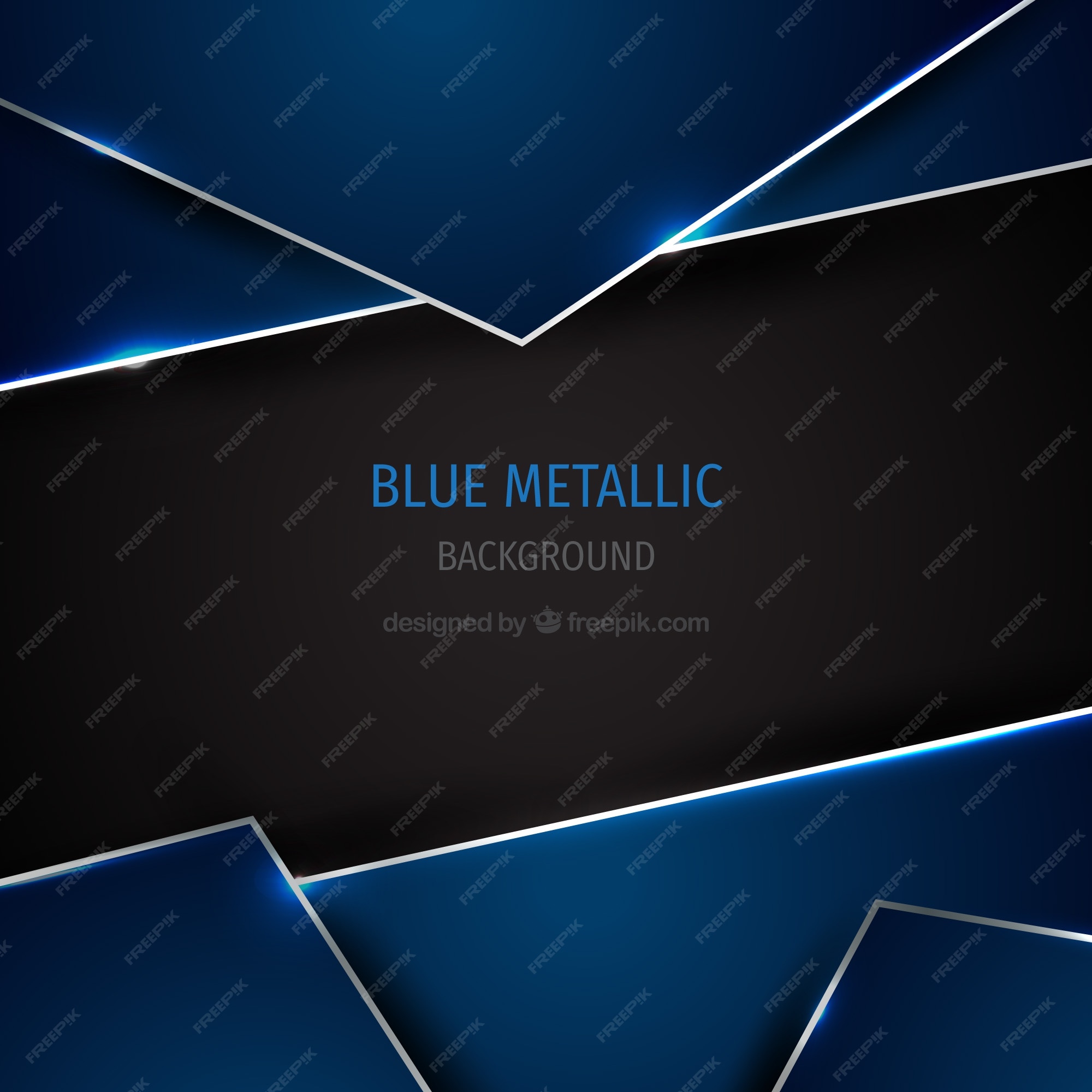 Free Vector | Blue metallic background