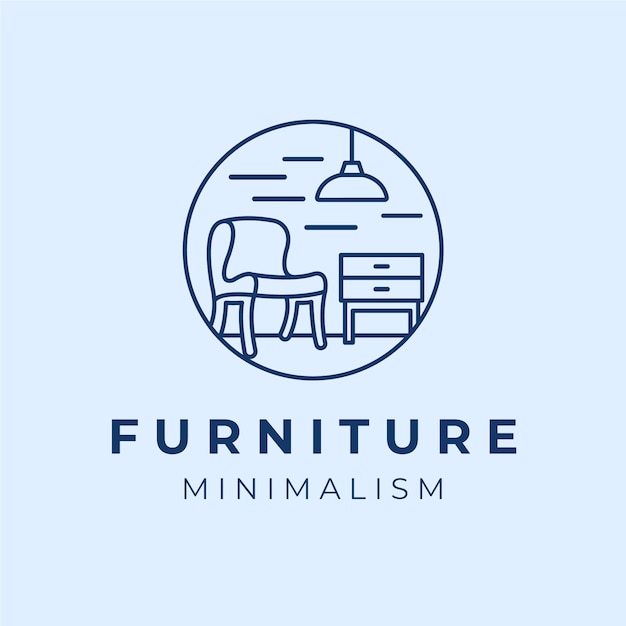 Free vector blue minimalist furniture logo