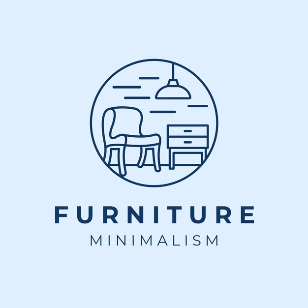 Blue minimalist furniture logo