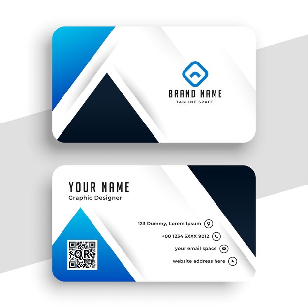 Blue modern blue business card design template