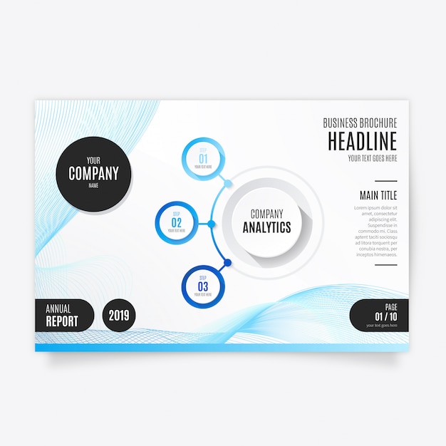 Blue modern brochure template for business