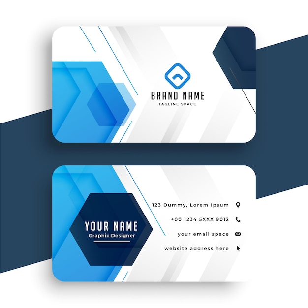 Free vector blue modern business card professional template