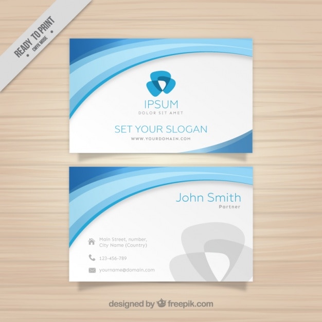 Free vector blue modern business card template