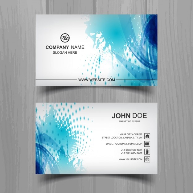 Blue modern business card