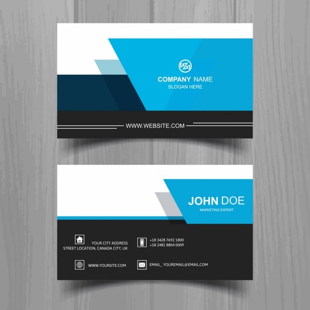 Blue modern business card