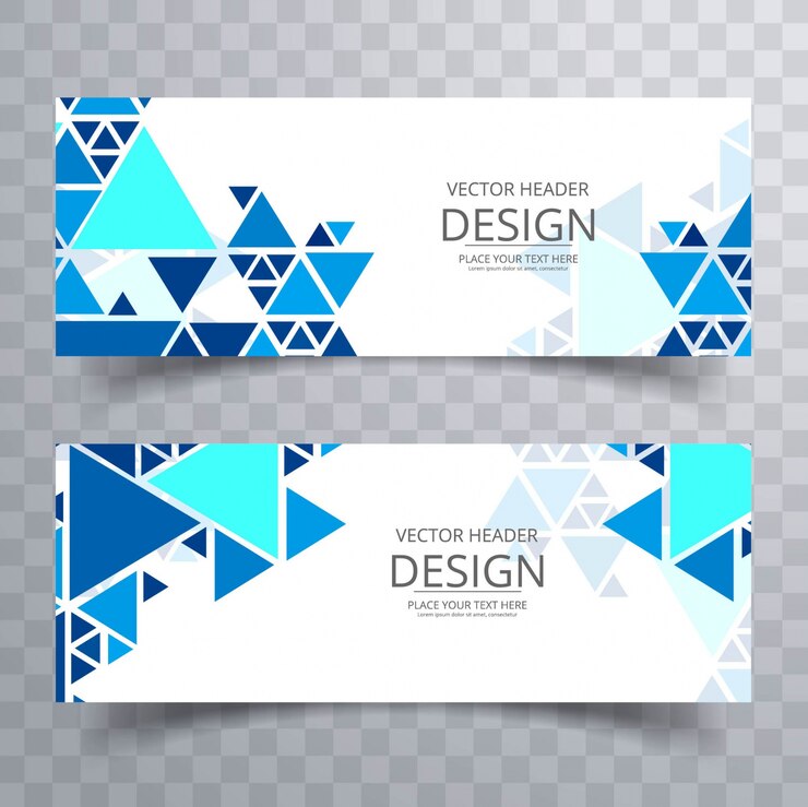 Free Vector blue modern geometric banners
