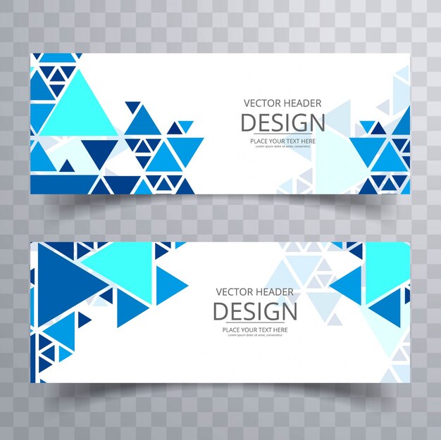 Blue modern geometric banners