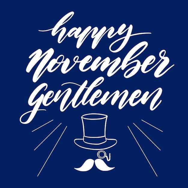 Free vector blue modern movember design