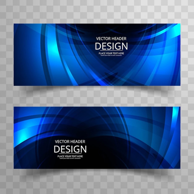 Free vector blue modern shiny banners