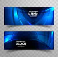 Free vector blue modern shiny banners