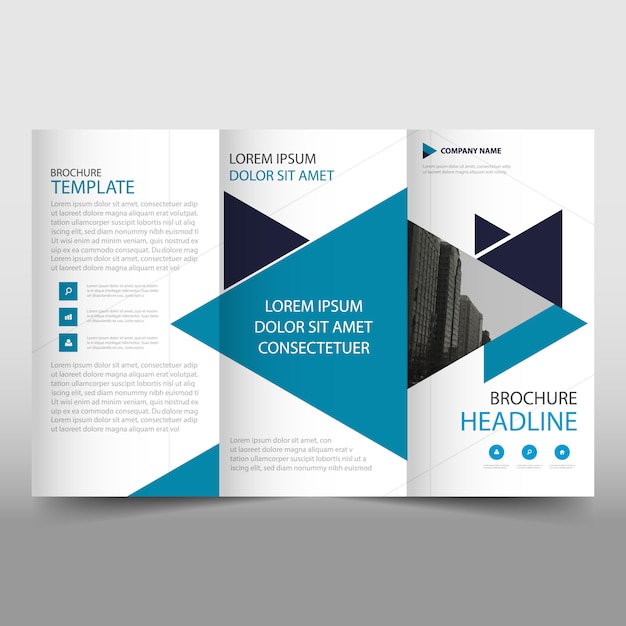 Blue modern trifold business brochure template
