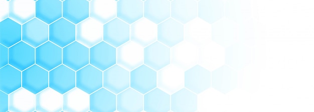 Blue molecule structure banner template