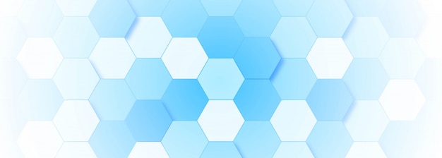 Blue molecule structure banner template