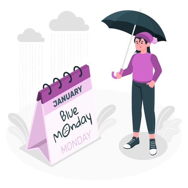 Blue monday concept illustration