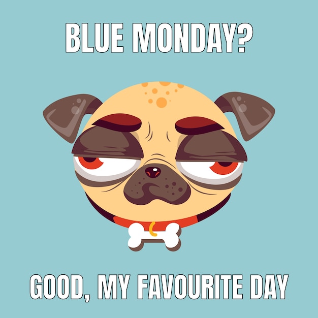 Free vector blue monday meme