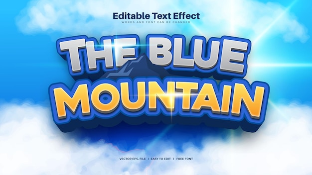Текстовый эффект "Голубая гора"
