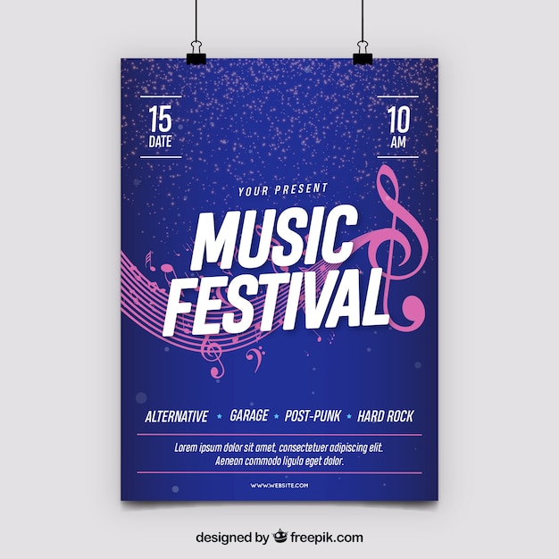 Free vector blue music party poster