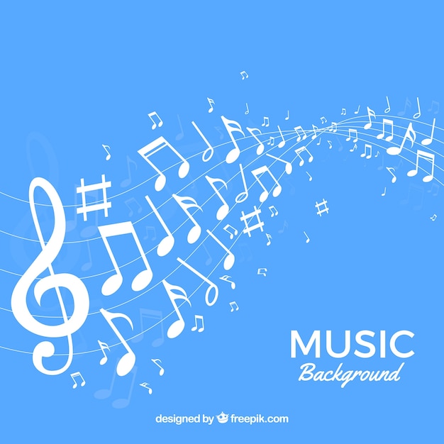 Blue musical notes background