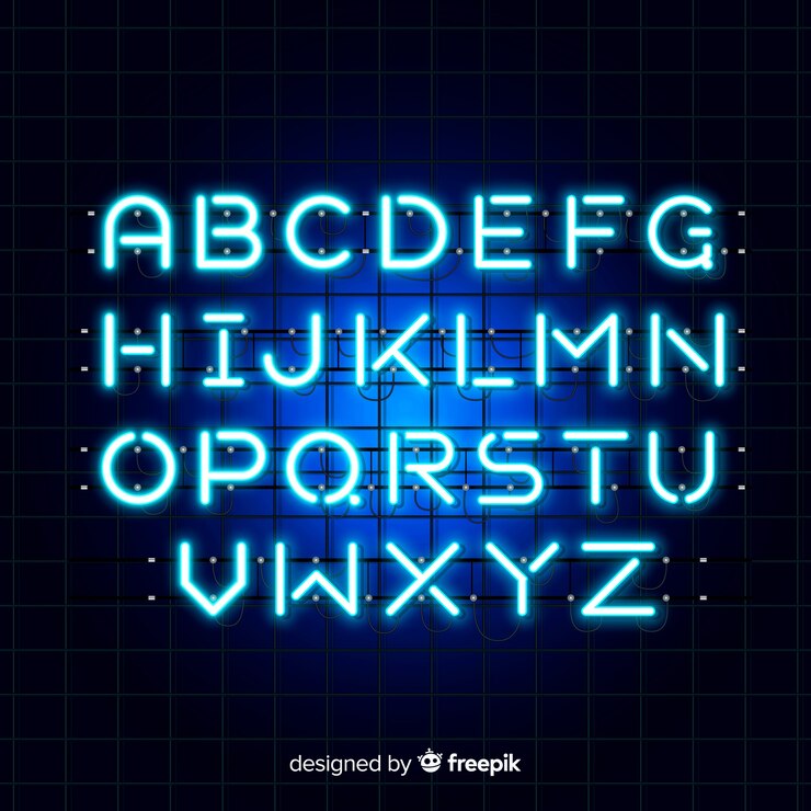 免費 Vector 藍色虹字母