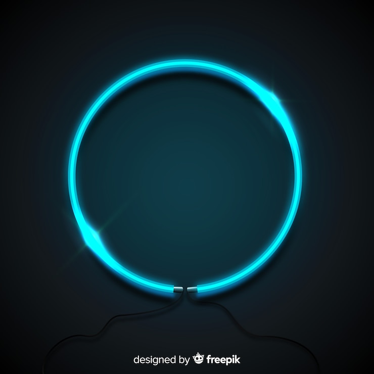 Free Vector blue neon circle 