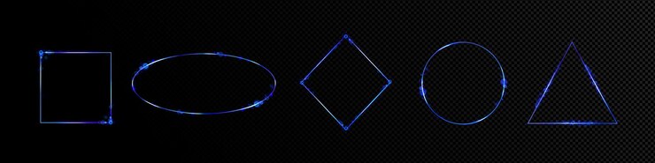 Free Vector blue neon light frames with luminous effect
