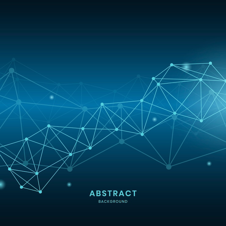 Free Vector blue neural network illustration