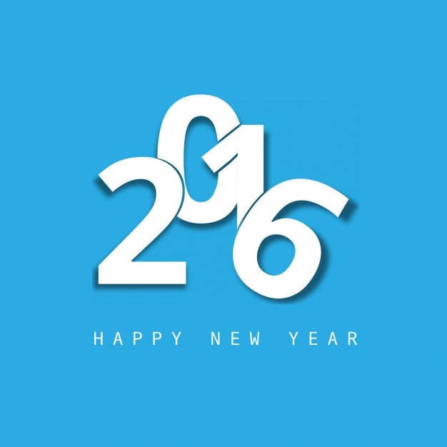 Free vector blue new year 2016 card