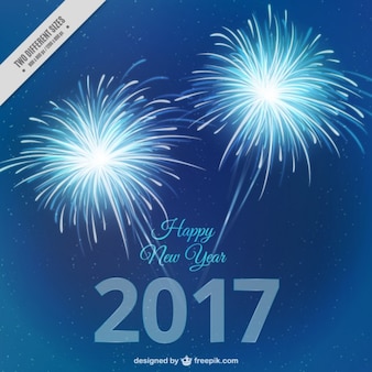 Blue new year fireworks background
