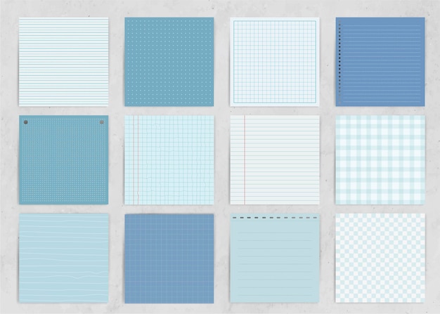 Free vector blue note paper collection