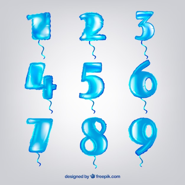 Blue number collection