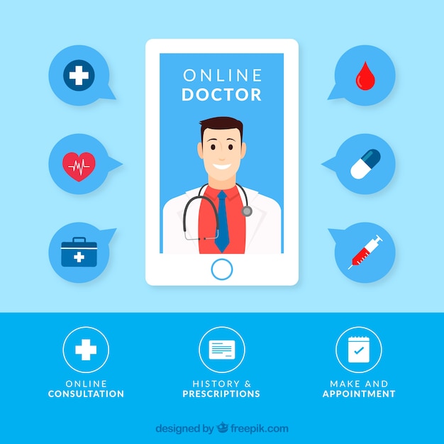 Blue online doctor design