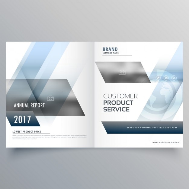 Free vector blue open brochure