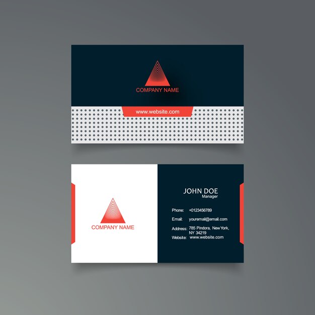 Blue and orange business card template