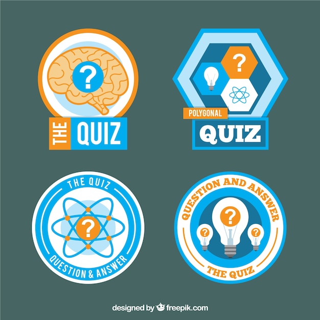 Blue and orange quiz labels