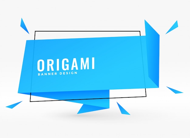 Free vector blue origami chat bubble style ribbon vector illustration