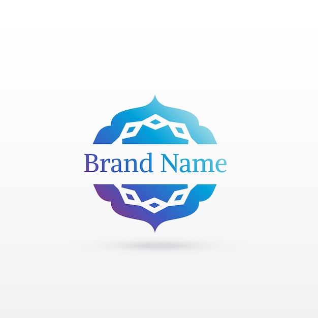 Blue ornamental brand in arabic style