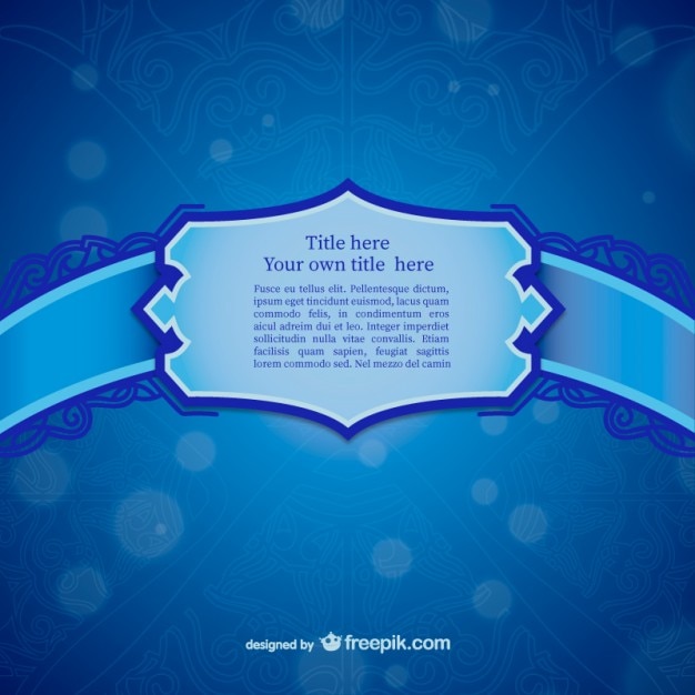 Blue ornamental label template